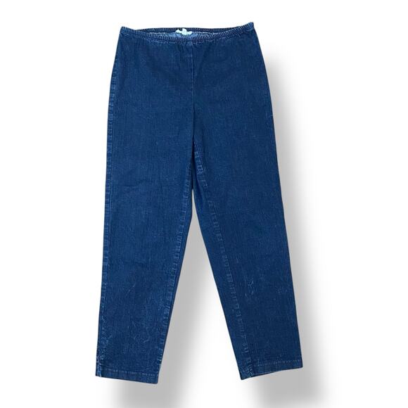 Eileen Fisher Cropped Slim Leg Denim Pedal Pusher Pants Womens Size S - Picture 1 of 10